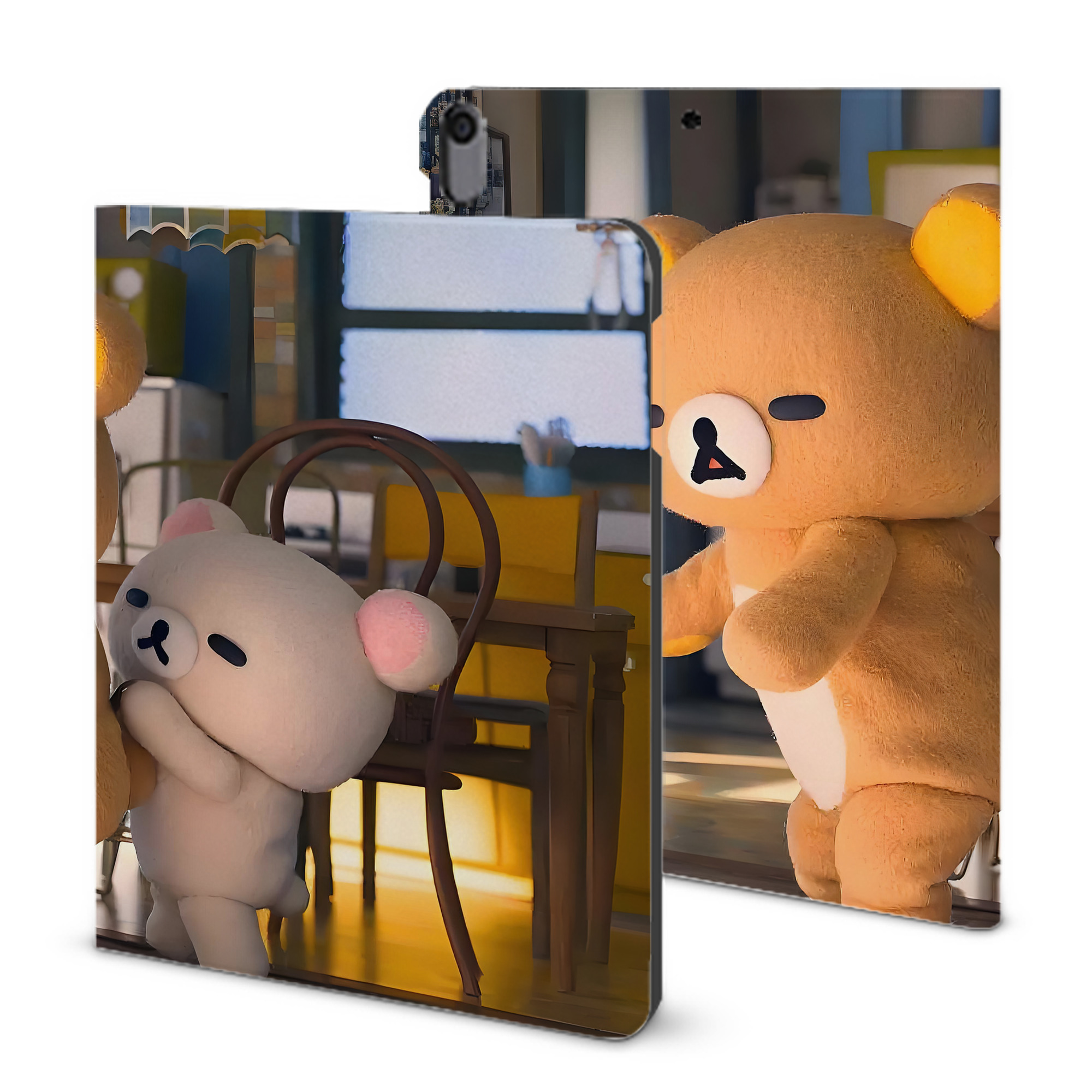 （画像用） リラックマ リラックマ キイロイトリ Rilakkuma Korilakkuma Kiiroitori IPad ケース ブック型 PUレザー TPU 耐衝撃 軽量 薄型 ペン収納なし 全面保護 IPad 各モデル対応